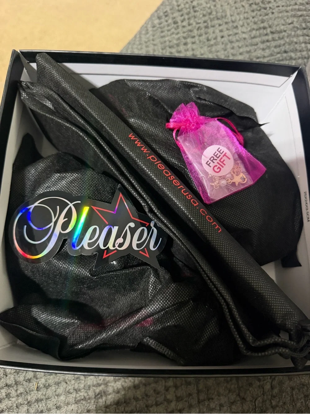 Pleaser Black Patent Platform Heels with Hot Pink Accents